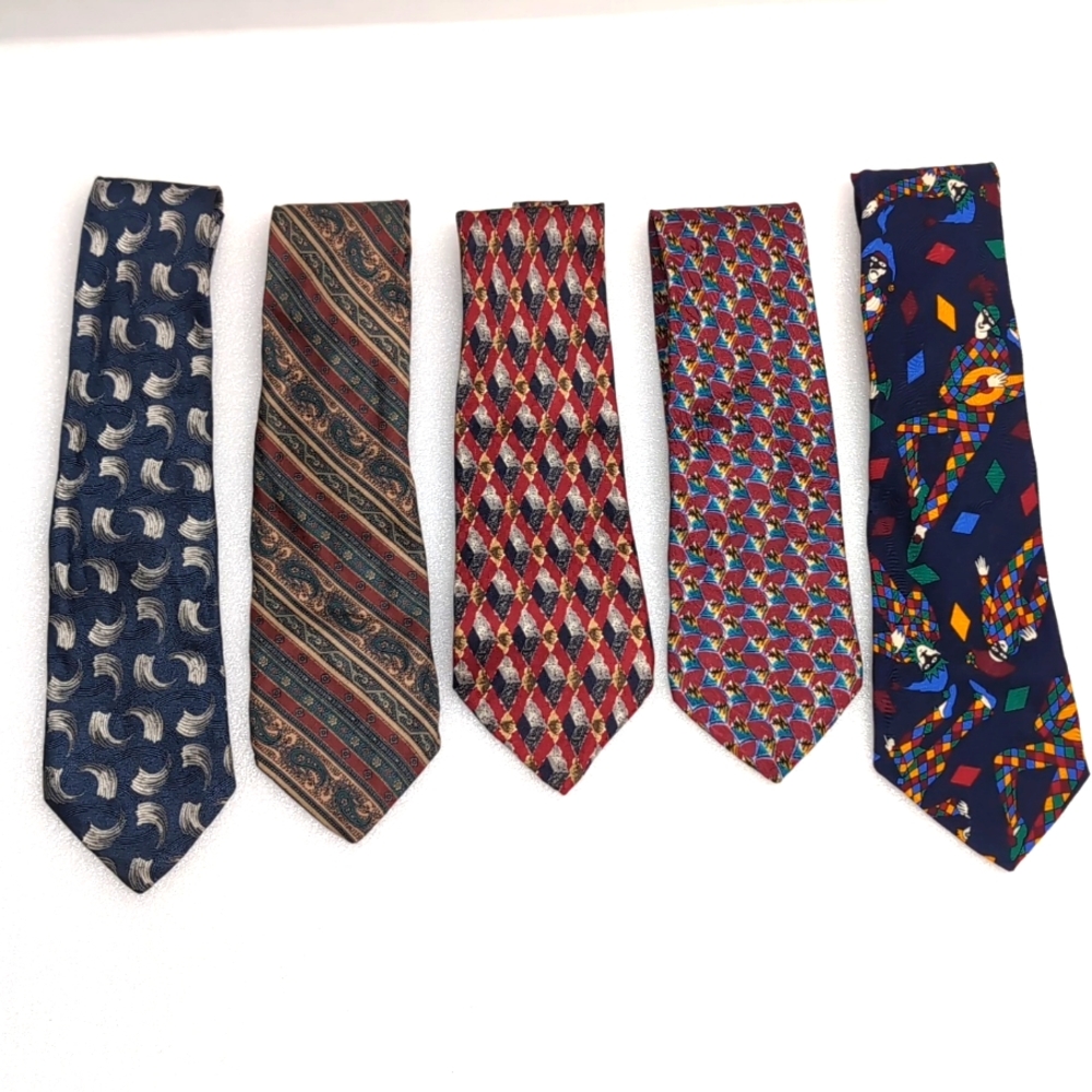 Neck Ties 2pc Signor Angelo, 2pcs Fumagalli's and Carnival De Venice 100% Silk
